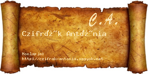 Czifrák Antónia névjegykártya